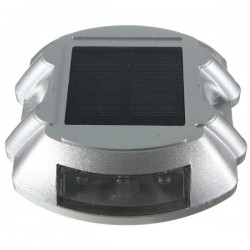 Lot de 2 spots solaires pavés de sol réfléchissants ip 68 6 leds blanc fixe zs-gd04