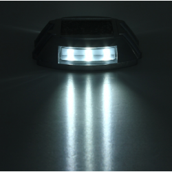 Lot de 2 spots solaires pavés de sol réfléchissants ip 68 6 leds blanc fixe zs-gd04