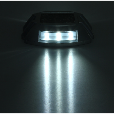 Lot de 2 spots solaires pavés de sol réfléchissants ip 68 6 leds blanc fixe zs-gd04