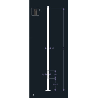 Mât tubulaire 5 m pour Tête de lampadaire solaire