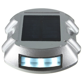 Lot de 2 spots solaires pavés de sol réfléchissants ip 68 6 leds blanc fixe zs-gd04