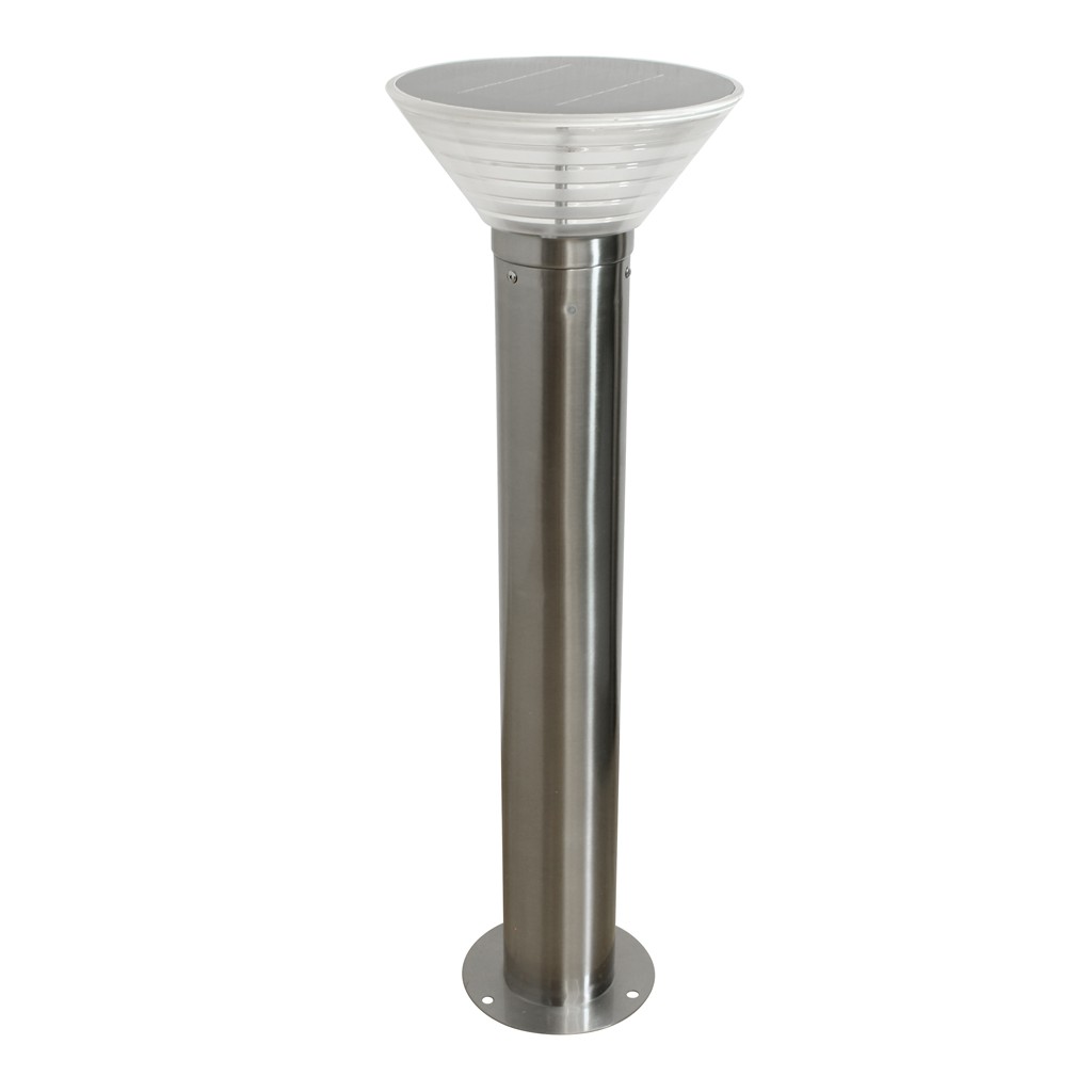 Borne extérieur solaire inox LUXOR - Hauteur 72 cm - Détecteur de