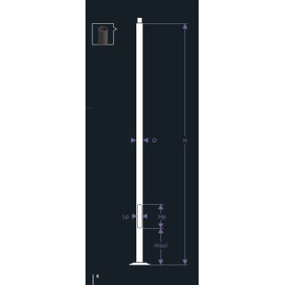 Mât tubulaire de montage 4 m pour lampadaire solaire